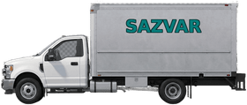 Delivery truck arriving with materials and equipment