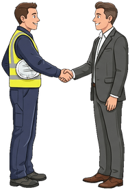 Sazvar engineer and the plant owner shaking hands after handover