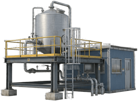Small industrial plant with elevated tank and site office
